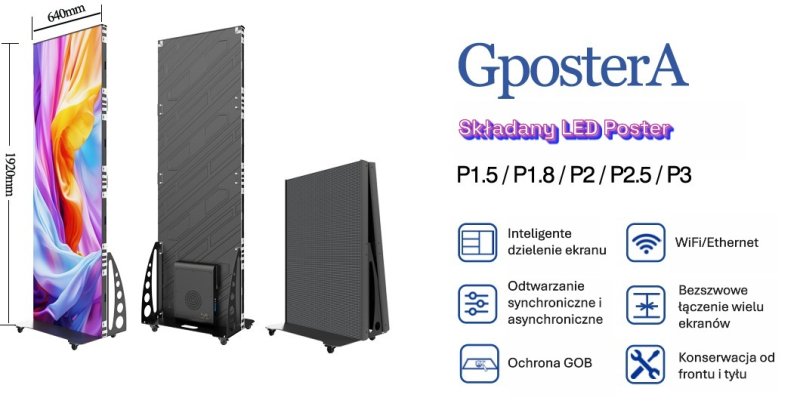 Wynajem składanego ekranu LED: GposterA