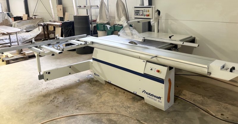 Piła formatowa SCM Si X, sterowanie PLC Podcinak