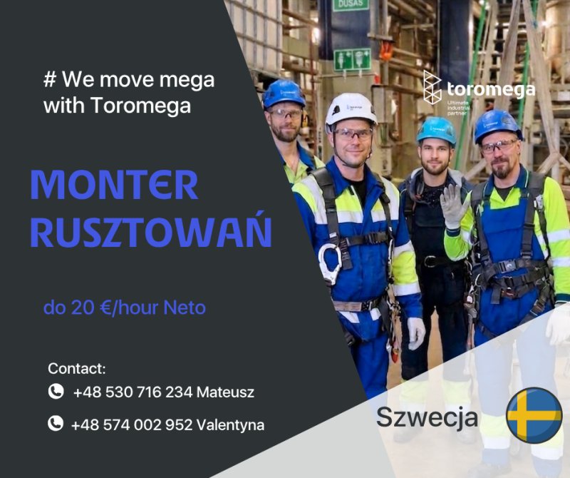Monter rusztowań projekty w Szwecji